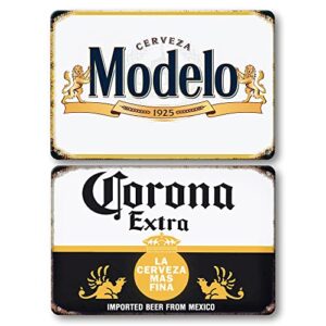 Clolinse Corona Modelo Beer Signs | Man Cave Decor | Bar Vintage Metal Tin Signs | Garage Retro Funny Cool Things | Wall Poster Stuff For Pub Home House Coffee Shop Room indoor outdoor 8x12 Inch… (Cervejas)