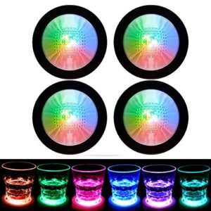 LAFEINA Pacote com 4 porta-copos iluminados para coquetéis, porta-copos de LED para bar, cerveja, porta-copos para clube, casamento, bar, decoração de festa, luz colorida (Cervejas)