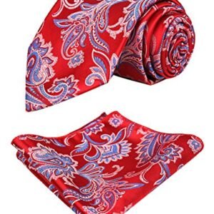 Conjunto de gravata floral casual com gravata Paisley, 149-vinho tinto, Tamanho Único (Vinhos)