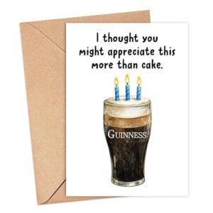 ToddDesign Cartão I Thought You Might Like This More Than Cake - Cartão de aniversário Guinness - Feliz Aniversário - Presente Guinness Bday - Comida escocesa - Aniversário de cerveja engraçado (Cervejas)