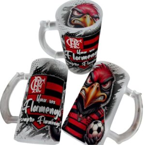 Caneca De Chopp De Vidro 475ml Personalizada Com Seu Time (Flamengo) (Cervejas)