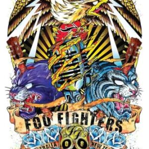 BUY ART FOR LESS Pôster de arte musical oficialmente licenciado Foo Fighters Down Under Tour 61 x 91 cm - Impressão decorativa - Papel pôster - Pronto para emoldurar (CDs)