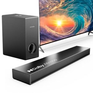 ULTIMEA Nova S50 Barras de Som com Dolby Atmos, Som Surround 3D, Barra de Som 2.1 com Subwoofer, Aumento de Graves, Potência Máxima 190W, HDMI eARC, Preto/Bahama P (Equipamentos)