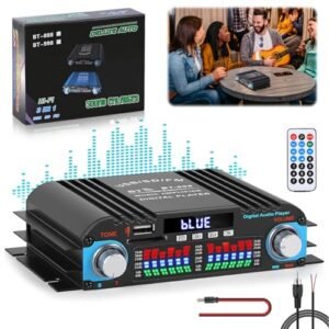 Mini Amplificador de Potência Bluetooth 5.0, Amplificador de Áudio estéreo, HiFi Amplificador Digital de Áudio, Sistema de Amplificador de Potência, Placa Amplificadora de Potência Estéreo (Equipamentos)