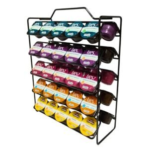3 Corações Suporte Porta 50 Capsulas - Aço Carbono - Epoxy Black - 30 cm x 28 cm x 8,5 cm - Armazenamento de Cápsulas Café 3 Corações (Café)