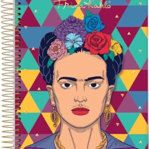 Jandaia - Caderno Espiral Universitário CD 1 Matéria 80 Fls Frida Kahlo Fundo Triangulos FSC (CDs)