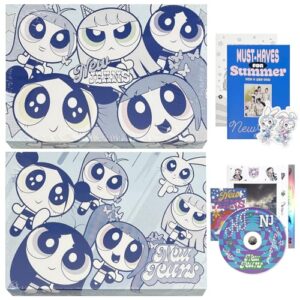 [Get Up] 2nd EP Album (THE POWER PUFF GIRLS X NJ Box ver. / Random) Photobook + Lyric Book + Stickers + CD + Postcards + Bookmarks + 3 Extra Photocards K-POP Sealed Album - NewJeans (CDs)