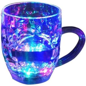 Copo longo de LED sensor de água e Botão (15cm X 6cm) 250ml Caneca Bebida Balada Bar Luz Brilho(Caneca - 300 ml (COM sensor)) (Cervejas)