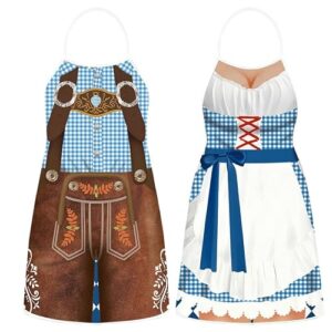 TMSD 2 aventais Oktoberfest para cozinha, cozinha, churrasco, festa de cerveja alemã (Cervejas)