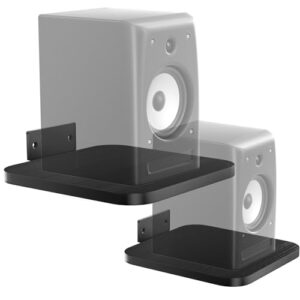 WALI Suporte de Parede Paracx de Som, Prateleira Flutuante Resistente Paracx de Som Estilo Estante, Suporte Paracx de Som Surround para Sala de Estar, Home Theater E Sala de Jogos, Suporta Até 25 Kg (Equipamentos)