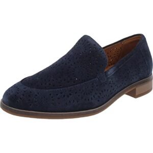 Clarks Mocassins femininos Trish Calla Suede Slip On Azul-marinho 35 Largo (C, D, W), Azul (CDs)