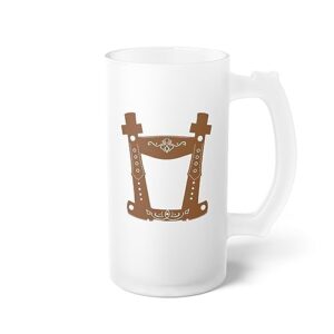 Teegarb Letter Blanket Caneca de cerveja de vidro fosco religiosa germânica Bavaria Tracht Dirndl couro bem-humorado 473 g / fosco (Cervejas)