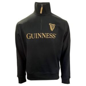 Guinness Moletom com zíper 1/4 com emblema preto, Preto, GG (Cervejas)