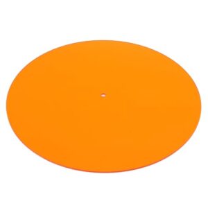 RiToEasysports Tapete Giratório, Atualização de Tapete Acrílico Transparente para Aprimoramento de Som do Toca-discos de 12 Polegadas (Laranja Transparente) (Equipamentos)
