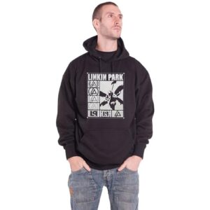 Rock Off officially licensed products Moletom com capuz Linkin Park com logotipo retangular tamanho P preto (CDs)