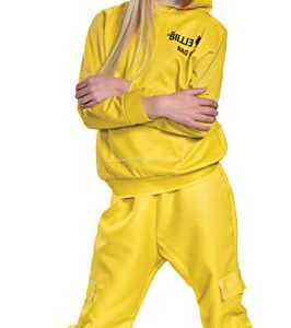 Billie Eilish Costume, Official Yellow Oversize Top and Pants for Kids, Musical Artist Inspired Outfit, Deluxe Child Size Medium (7-8) (CDs)