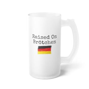 Teegarb Letter Blanket Caneca de cerveja humorística Brötchen bandeira nacional germânica nacionalismo fanático vidro fosco 473 ml / fosco (Cervejas)