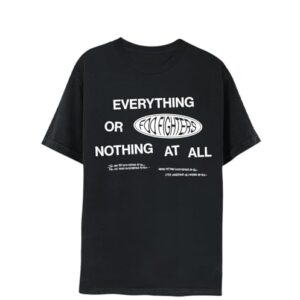 Foo Fighters Camiseta unissex adulto oficial Merch Everything Or Nothing at All, Preto, XGG (CDs)