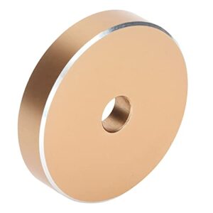 Walmeck Adaptador de Toca-Discos de Alumínio Premium Adaptador Braçadeira Vinil 45 RPM para Discos Grandes Estabiliza a Reprodução, Melhora a Qualidade do Som Durável Leve 1,5 (Ouro) (Equipamentos)