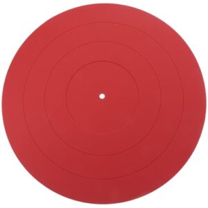 SEWACC Tapete de silicone vermelho para toca-discos de vinil grosso, tapete protetor de vibração, toca-discos para fonógrafos e tocadores (Equipamentos)