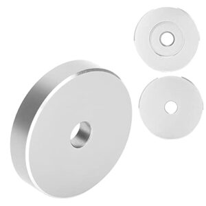Walmeck Adaptador de Toca-Discos de Alumínio Premium Adaptador Braçadeira Vinil 45 RPM para Discos Grandes Estabiliza a Reprodução, Melhora a Qualidade do Som Durável Leve 1,5 (Prata) (Equipamentos)