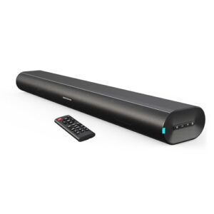 BESTISAN Barra de som base de onda com Bluetooth para sistema de alto-falante de áudio digital de mesa de TV/Home Theater, jogos, projetores, com controle remoto, HDMI-ARC, AUX, óptico, USB (Equipamentos)