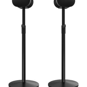 SSCEHCNY Suporte para Caixas de Som Sonos Era 300, Design Premium Em Metal, Suporte de Chão Ajustável com Gerenciamento de Cabos (2 Unidades, Preto) (Equipamentos)