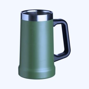 Caneca Térmica 710ml King Inox Cerveja Chopp Copo com Alça Parede Dupla Camada Isolamento Vacuo Premium (Verde) (Cervejas)