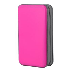 Capa para CD da alavisxf xx, 96 capacidades, suporte de CD de plástico rígido, capa protetora para armazenamento de disco de DVD, portátil, com zíper, organizador de CD e DVD, carteira de armazenamento para carro, casa e viagens (capacidade de 96, rosa choque) (CDs)