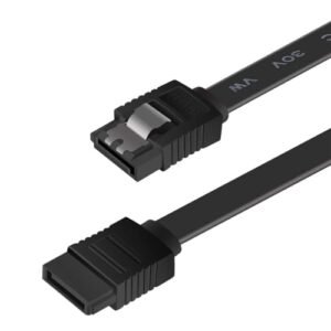SATA Cable III, SATA Cable III 6Gbps Straight HDD SDD Cabo de dados com trava de bloqueio 45,7 cm compatível com SATA HDD, SSD, CD Driver, CD Writer - Preto (CDs)
