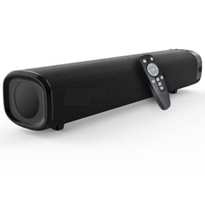 15,7 Polegadas Barra de Som, Soundbar com Fio e Sem Fio Bluetooth 5.0 Alto-Falante para TV, Cabo Optico, AUX, USB Incluído, DSP, Baixo Ajustável, Preto (Equipamentos)