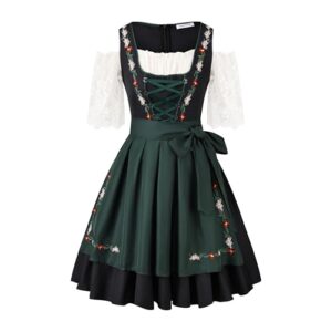 SightYoung Vestido Dirndl bávaro para mulheres, fantasia Oktoberfest, 2 peças, roupa de empregada de cerveja, vestido Dirndl alemão de Halloween, verde, GG (Cervejas)