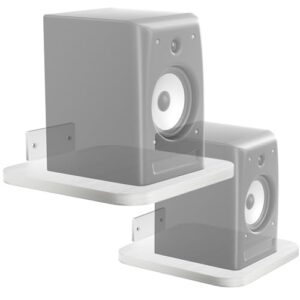 WALI Suporte de Parede Paracx de Som, Prateleira Flutuante Resistente Paracx de Som Estilo Estante, Suporte Paracx de Som Surround para Sala de Estar, Home Theater E Sala de Jogos, Suporta Até 25 Kg (Equipamentos)