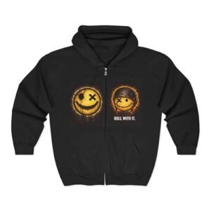 Moletom com capuz I Have A Plan It's Not A Good One | Smiley Faces, Roll With It, Preto, 3G (CDs)