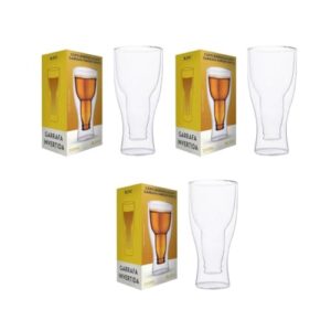Copo de Cerveja e Chopp Garrafa Invertida 350ml em Vidro Premium – Presente Criativo e Sofisticado (3) (Cervejas)