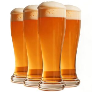 HUKNFC Copos de cerveja Pilsner, copos de bar de 525 g, conjunto de copos para beber, conjunto de 4 copos, copos de cerveja artesanais clássicos, canecas e copos de cerveja para entretenimento em (Cervejas)