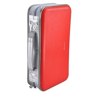 Carteira de CD DVD, Wismart 96 Capacidade Resistente de Armazenamento de DVD Capa Rígida de CD Suporte de Disco de DVD Carteiras de DVD Carteiras de Blu-ray Capa Organizadora de Armazenamento Carteira, 96 Capacidade, Vermelho (CDs)