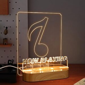YuanDian Suporte para Discos de Vinil com Luz Indicadora de Reprodução, Suporte para Discos Giratórios, Suporte de Madeira E Acrílico para Exibição E Armazenamento de Álbuns, Suporte para Coleção (Equipamentos)