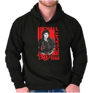 Brisco Brands Moletom com capuz Michael Jackson Bad World Your 1988 feminino masculino, Preto, M (CDs)