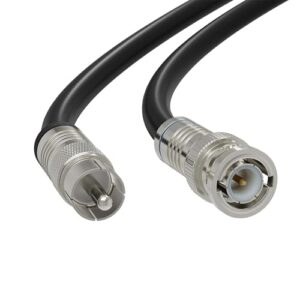 THE CIMPLE CO Cabo BNC para RCA RG6 de 3 pés - Cabo macho BNC para RCA macho - coaxial de 75 Ohm, conectores de 50/75 Ohm, SDI, HD-SDI, CCTV, câmera - preto, 0,9 metros (Equipamentos)