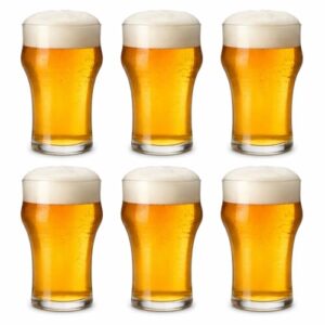 Kit com 6 Copos Half Pint 340ml em Acrílico - Copo Tradicional Pub Inglês - Chopp e Cerveja - Transparente e Super Resistente - Ideal para Bares, Festas e Churrascos (Transparentee) (Cervejas)