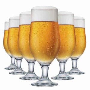 Ruvolo, Jogo de Taça de Vidro Royal Beer, Taça para Cerveja 6 Pcs, 330ml (Cervejas)