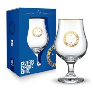 Taça Cruzeiro Oficial Licenciada 400ml Vidro Premium com Borda Dourada | Taça Cerveja Zeiro Cabuloso | Presente Torcedor Cruzeirense (Cervejas)