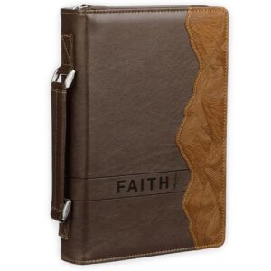 Bible Cover Classic Brown Two-tone Faith Mountains Matt. 17:20 - Christian Art Gifts (CDs)
