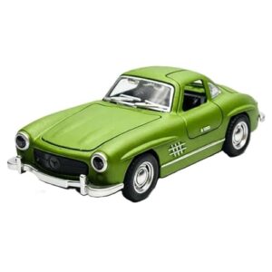POWER TOYS Miniatura M e r c e d e s 300 SL 1:34 Metal Asa de Gaivota – Carrinho Clássico de Luxo Colecionável (Verde) (CDs)