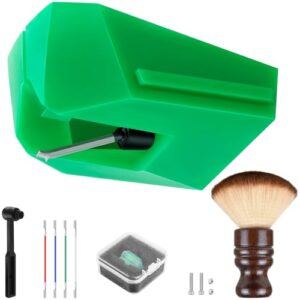Caneta de substituição AT-VMN95E para toca-discos Audio-Technica VM95E e AT-LP120X-USB, agulha de diamante elíptica de alta fidelidade com escova de limpeza antiestática e escova Stylus incluída (Equipamentos)