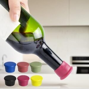 Tampa de garrafa de silicone reutilizável à prova de vazamento, selante de champanhe, tampa de garrafa de cerveja para preservação de vinho (Vinhos)