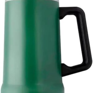 Caneca Térmica 709ml em Aço Inoxidável 304 com Isolamento a Vácuo – Parede Dupla, Mantém Bebidas Quentes ou Geladas, Alça Ergonômica – Portátil, Resistente e Antiodor (Verde) (Cervejas)