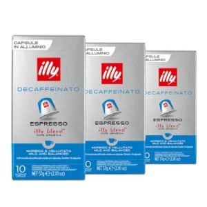 30 Cápsulas para Nespresso, Café Italiano Illy, Descafeinado (Café)