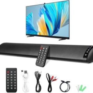 Caixa Home Theater para Parede com Controle Remoto, Barra de Som BS-41 para TV, Soundbar Home Theater Caixa, Bluetooth Soundbar, Bluetooth 5.0 (Equipamentos)
